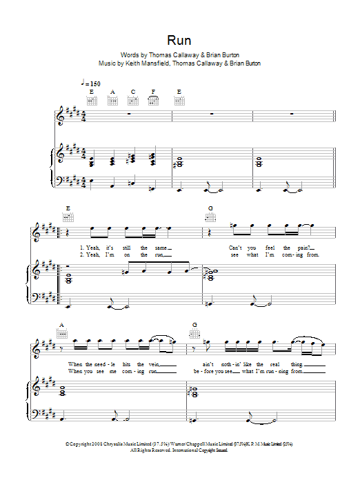 Gnarls Barkley Run Sheet Music Notes & Chords for Lyrics & Chords - Download or Print PDF Gnarls Barkley Run Sheet Music Notes & Chords for Lyrics & Chords - Download or Print PDF