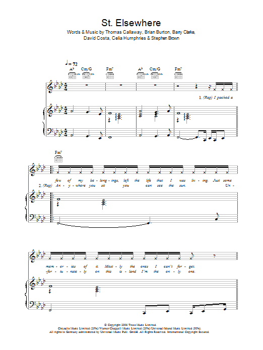 Gnarls Barkley St. Elsewhere Sheet Music Notes & Chords for Piano, Vocal & Guitar - Download or Print PDF