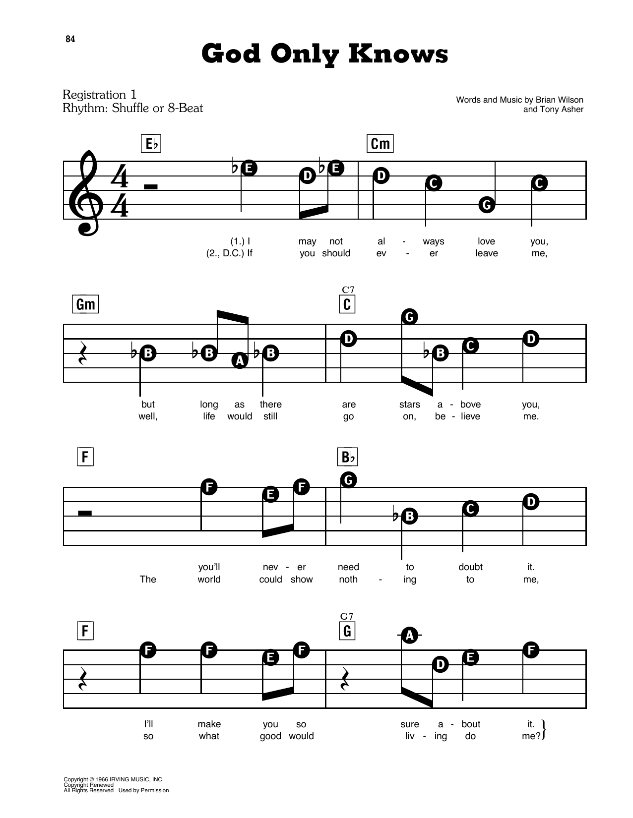 The Beach Boys God Only Knows Sheet Music Download Pdf Score 14