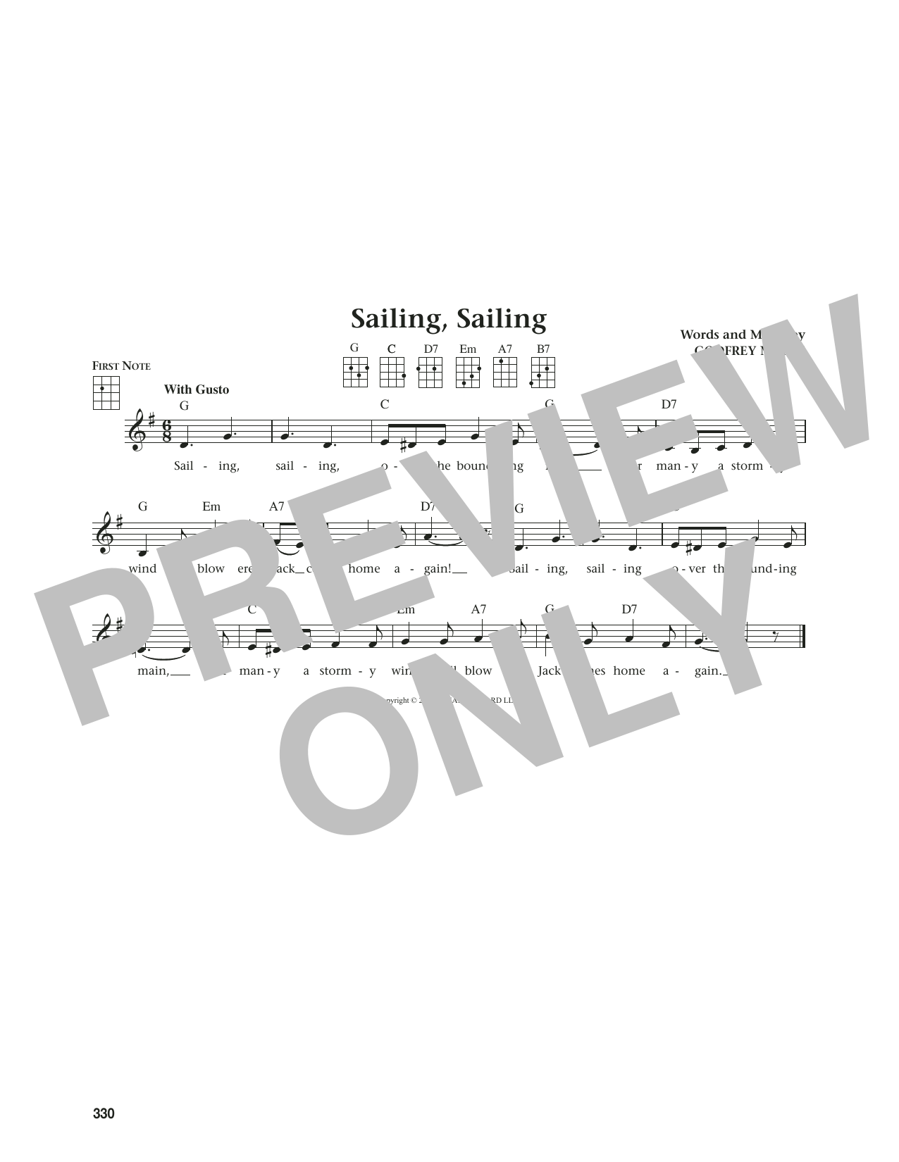 Godfrey Marks Sailing, Sailing (from The Daily Ukulele) (arr. Jim Beloff) Sheet Music Notes & Chords for Ukulele - Download or Print PDF