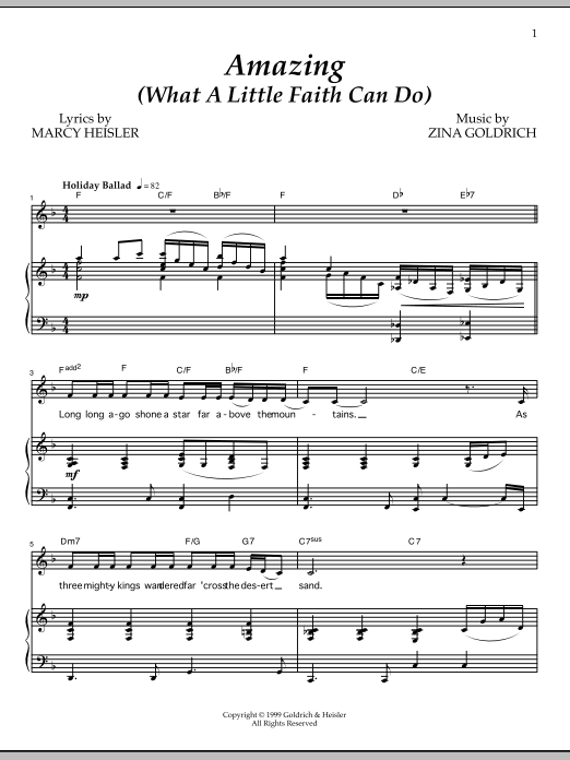 Goldrich & Heisler Amazing (What A Little Faith Can Do) Sheet Music Notes & Chords for Piano & Vocal - Download or Print PDF