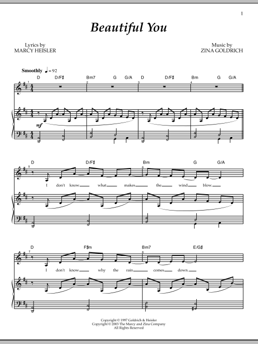Goldrich & Heisler Beautiful You Sheet Music Notes & Chords for Piano & Vocal - Download or Print PDF