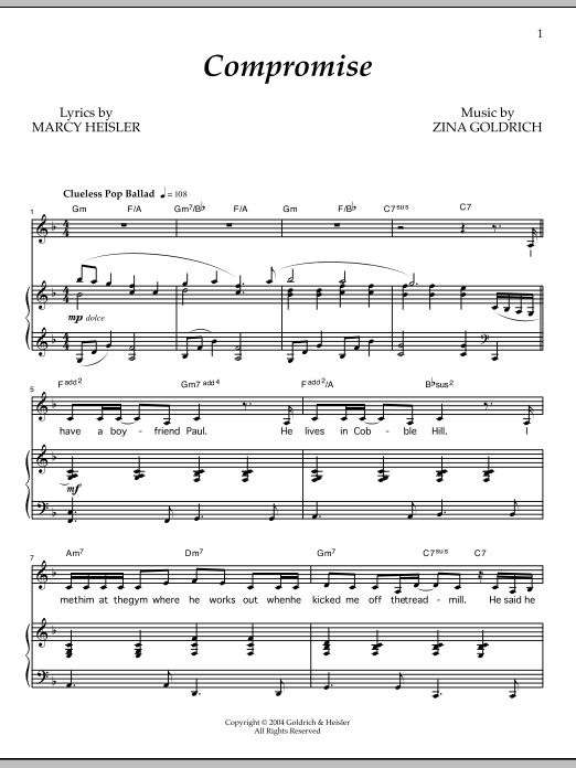 Goldrich & Heisler Compromise Sheet Music Notes & Chords for Piano & Vocal - Download or Print PDF