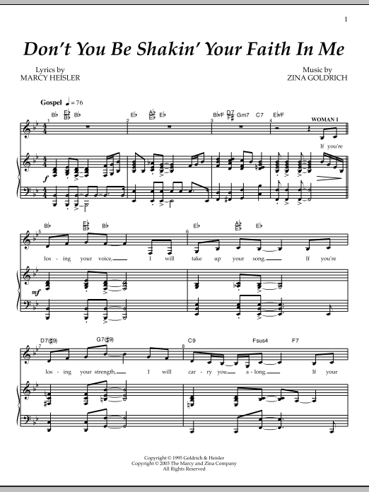 Goldrich & Heisler Don't You Be Shakin' Your Faith In Me Sheet Music Notes & Chords for Piano & Vocal - Download or Print PDF
