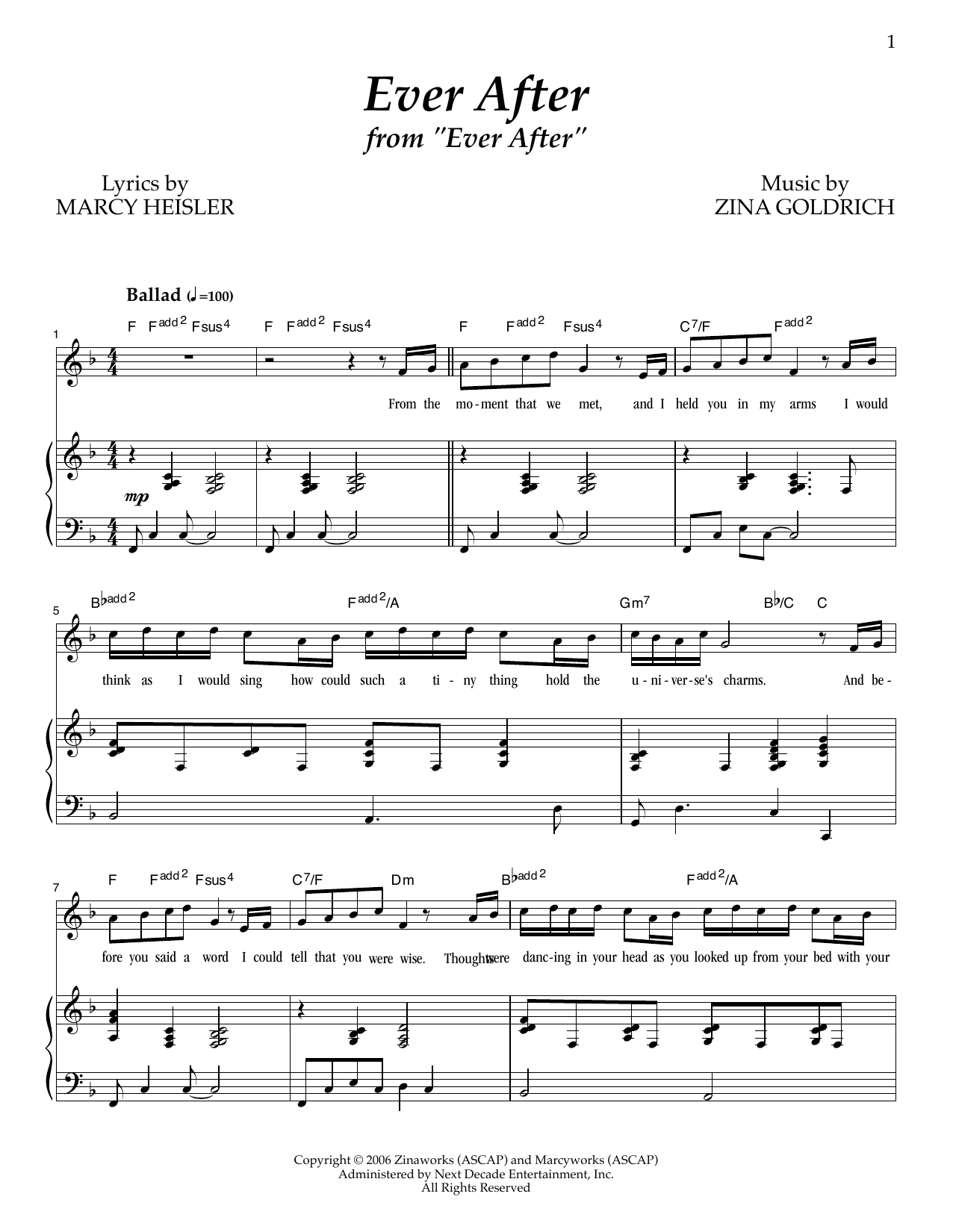 Goldrich & Heisler Ever After Sheet Music Notes & Chords for Piano & Vocal - Download or Print PDF