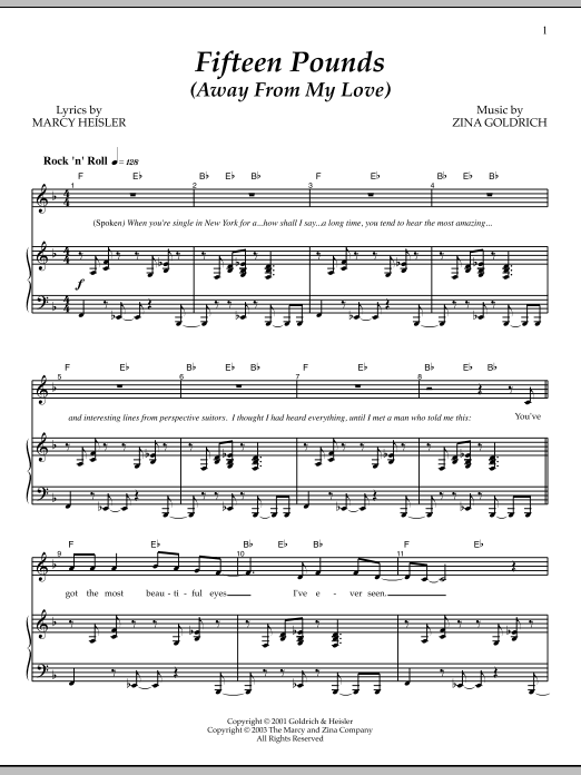 Goldrich & Heisler Fifteen Pounds (Away From My Love) Sheet Music Notes & Chords for Piano & Vocal - Download or Print PDF