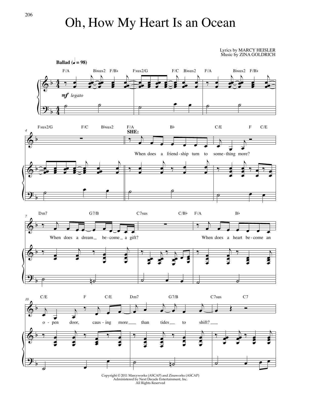 Goldrich & Heisler Oh, How My Heart Is An Ocean Sheet Music Notes & Chords for Piano & Vocal - Download or Print PDF