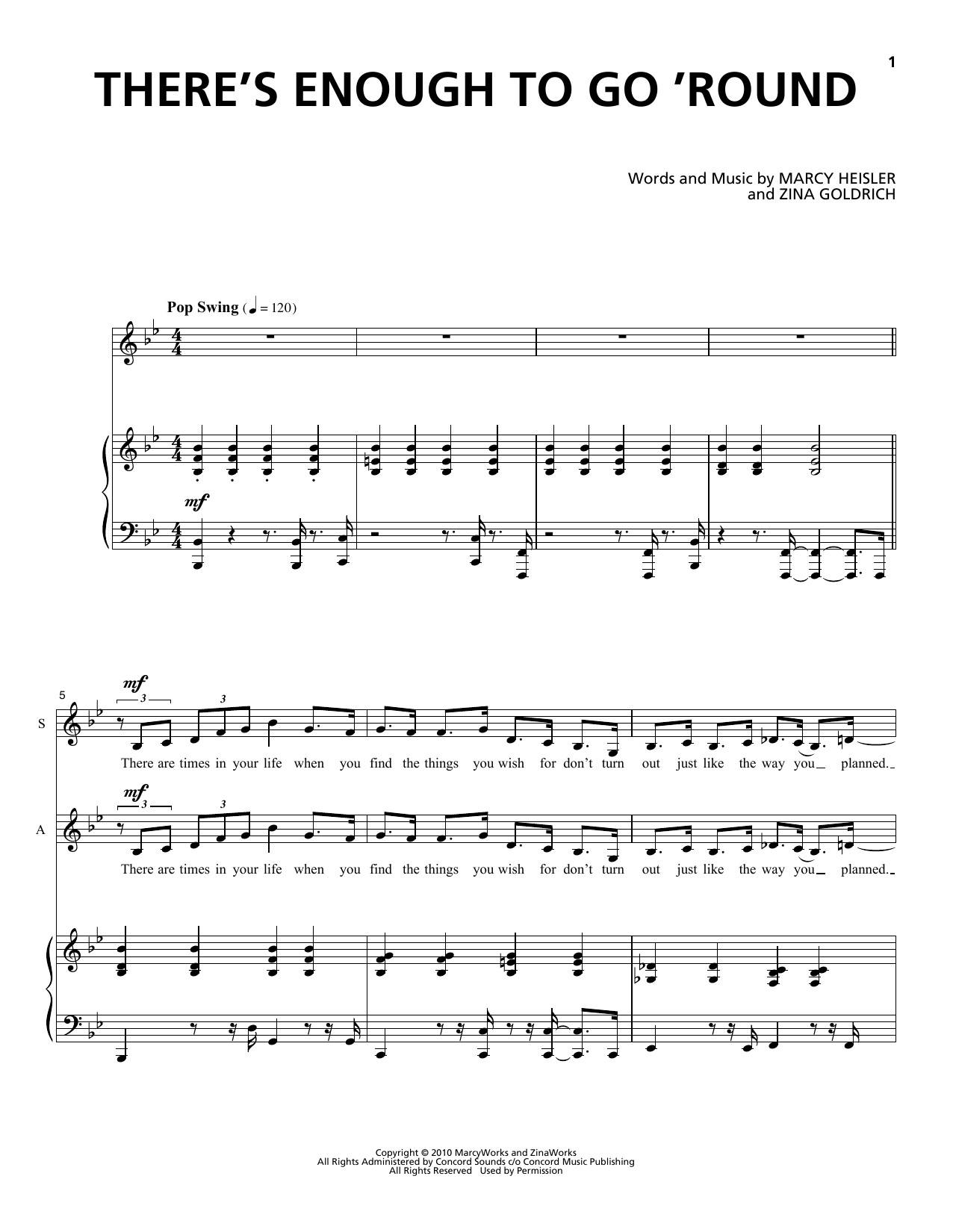Goldrich & Heisler There's Enough To Go 'Round Sheet Music Notes & Chords for SATB Choir - Download or Print PDF