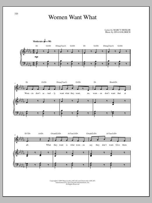 Goldrich & Heisler Women Want What Sheet Music Notes & Chords for Piano & Vocal - Download or Print PDF