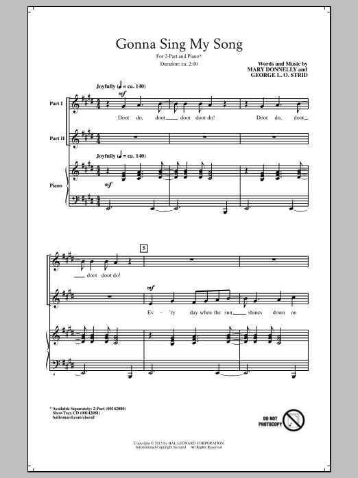 Mary Donnelly Gonna Sing My Song Sheet Music Download Pdf Score