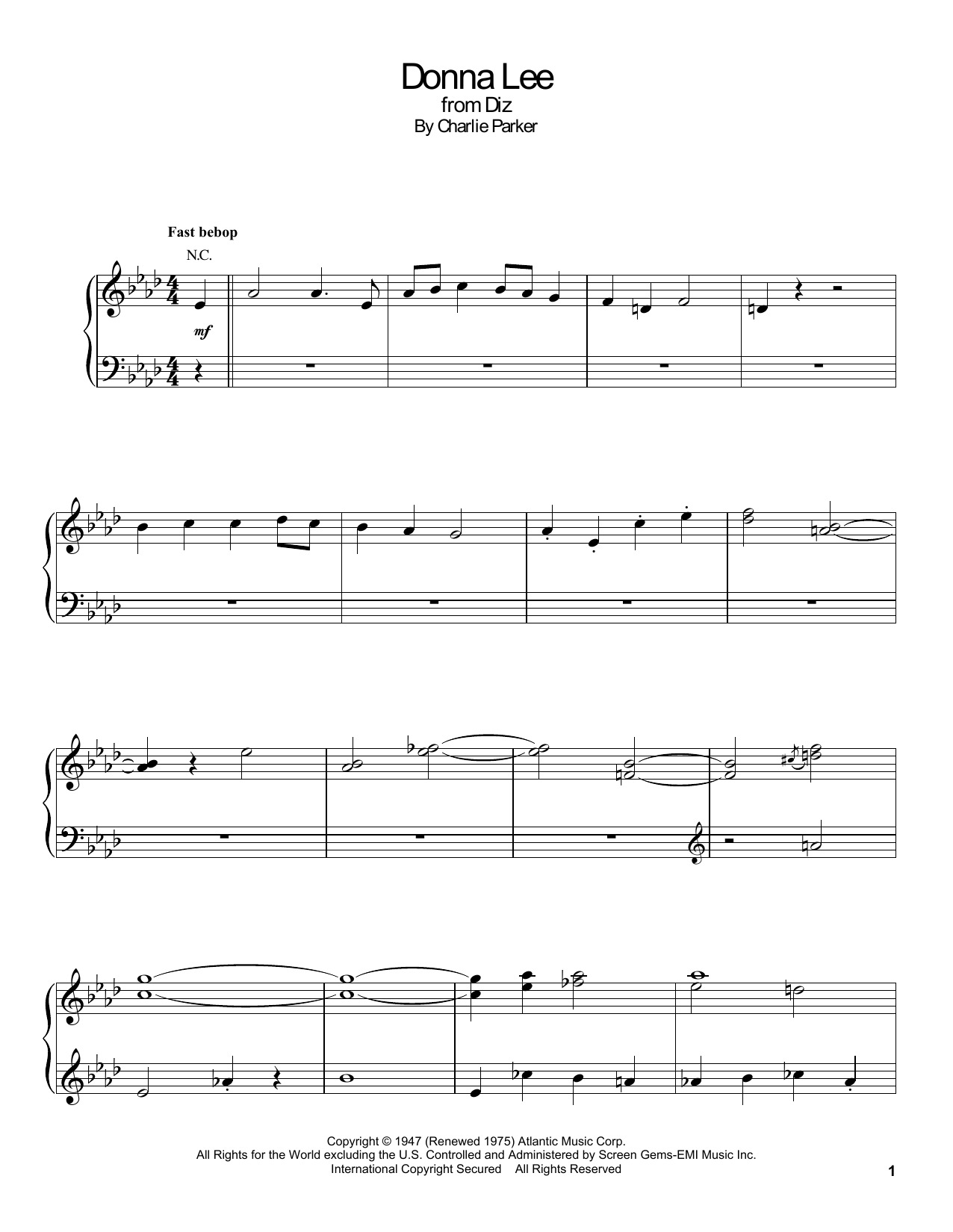 Gonzalo Rubalcaba Donna Lee Sheet Music Notes & Chords for Piano Transcription - Download or Print PDF