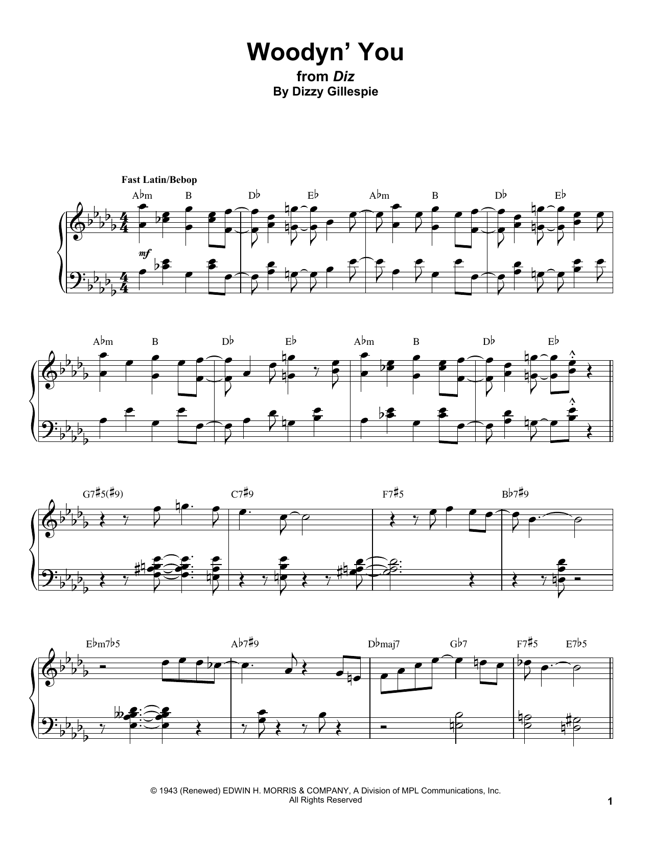 Gonzalo Rubalcaba Woodyn' You Sheet Music Notes & Chords for Piano Transcription - Download or Print PDF