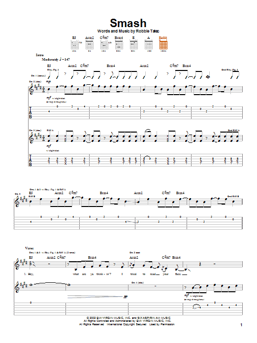 Goo Goo Dolls Smash Sheet Music Notes & Chords for Guitar Tab - Download or Print PDF