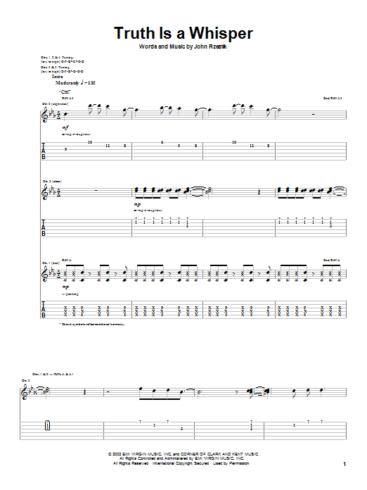 Goo Goo Dolls Truth Is A Whisper Sheet Music Notes & Chords for Guitar Tab - Download or Print PDF