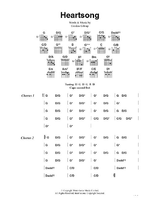 Gordon Giltrap Heartsong Sheet Music Notes & Chords for Lyrics & Chords - Download or Print PDF