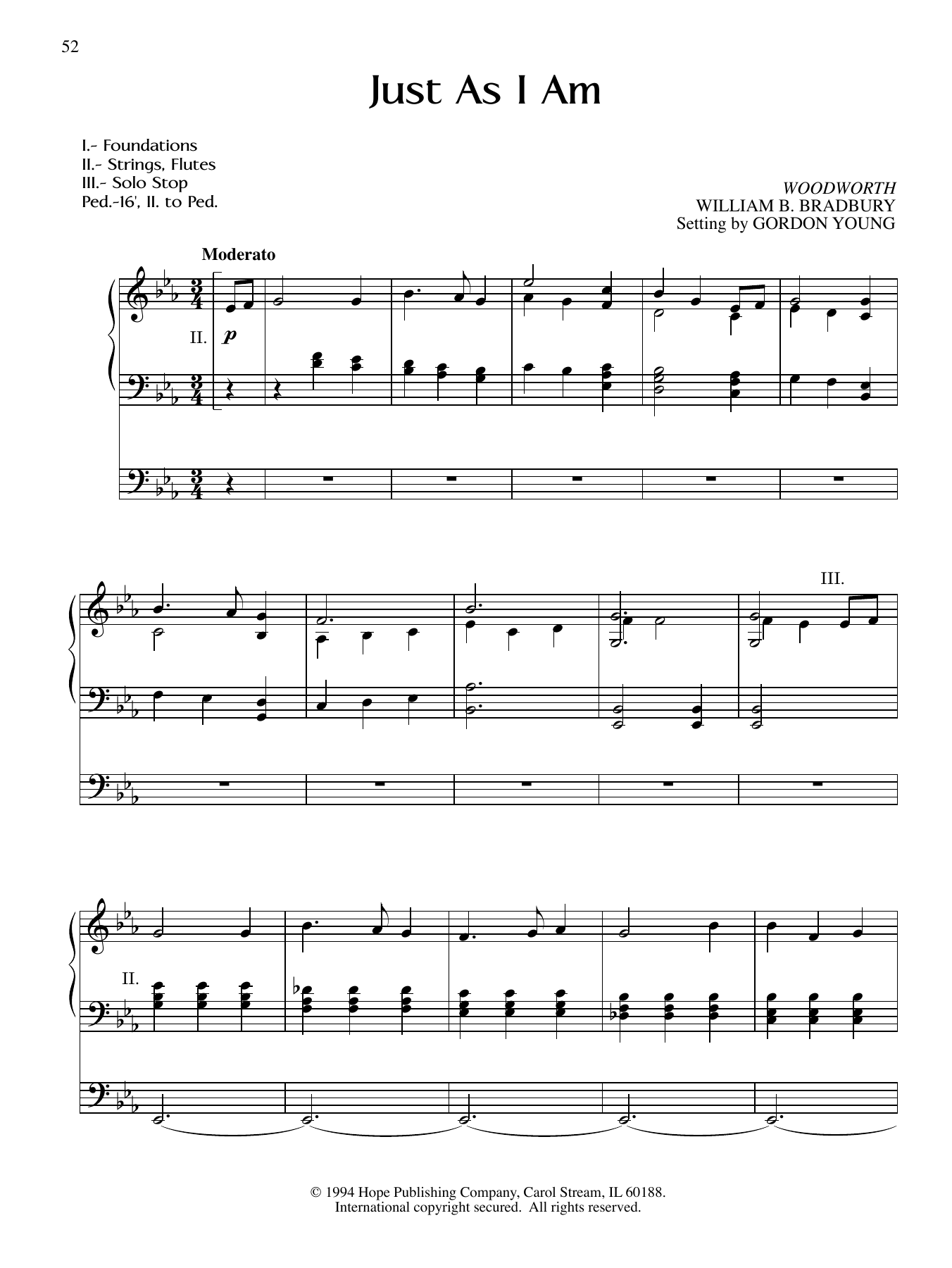 Gordon Young Just As I Am Sheet Music Notes & Chords for Organ - Download or Print PDF