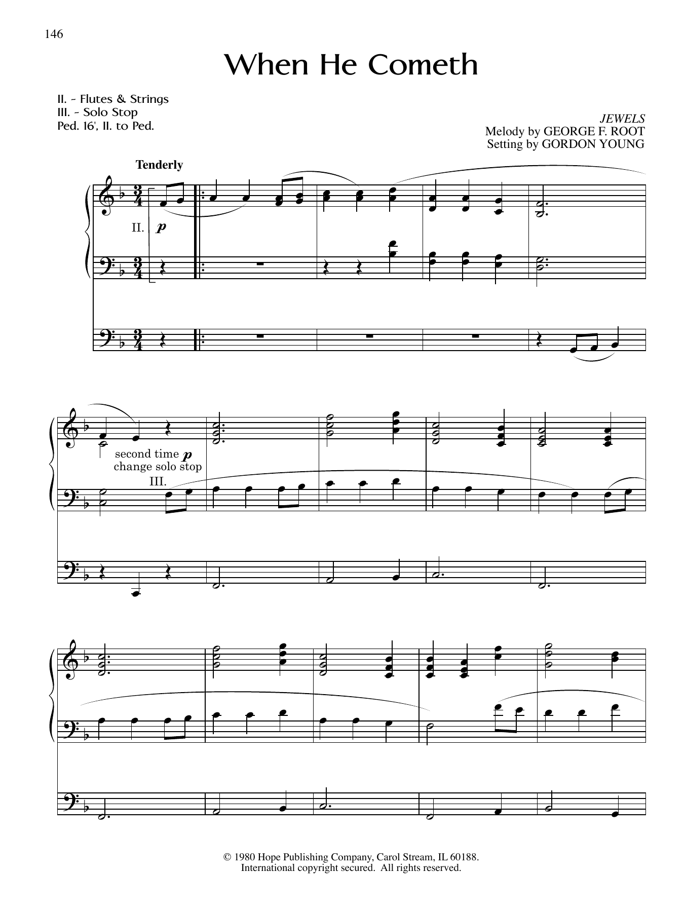 Gordon Young When He Cometh Sheet Music Notes & Chords for Organ - Download or Print PDF