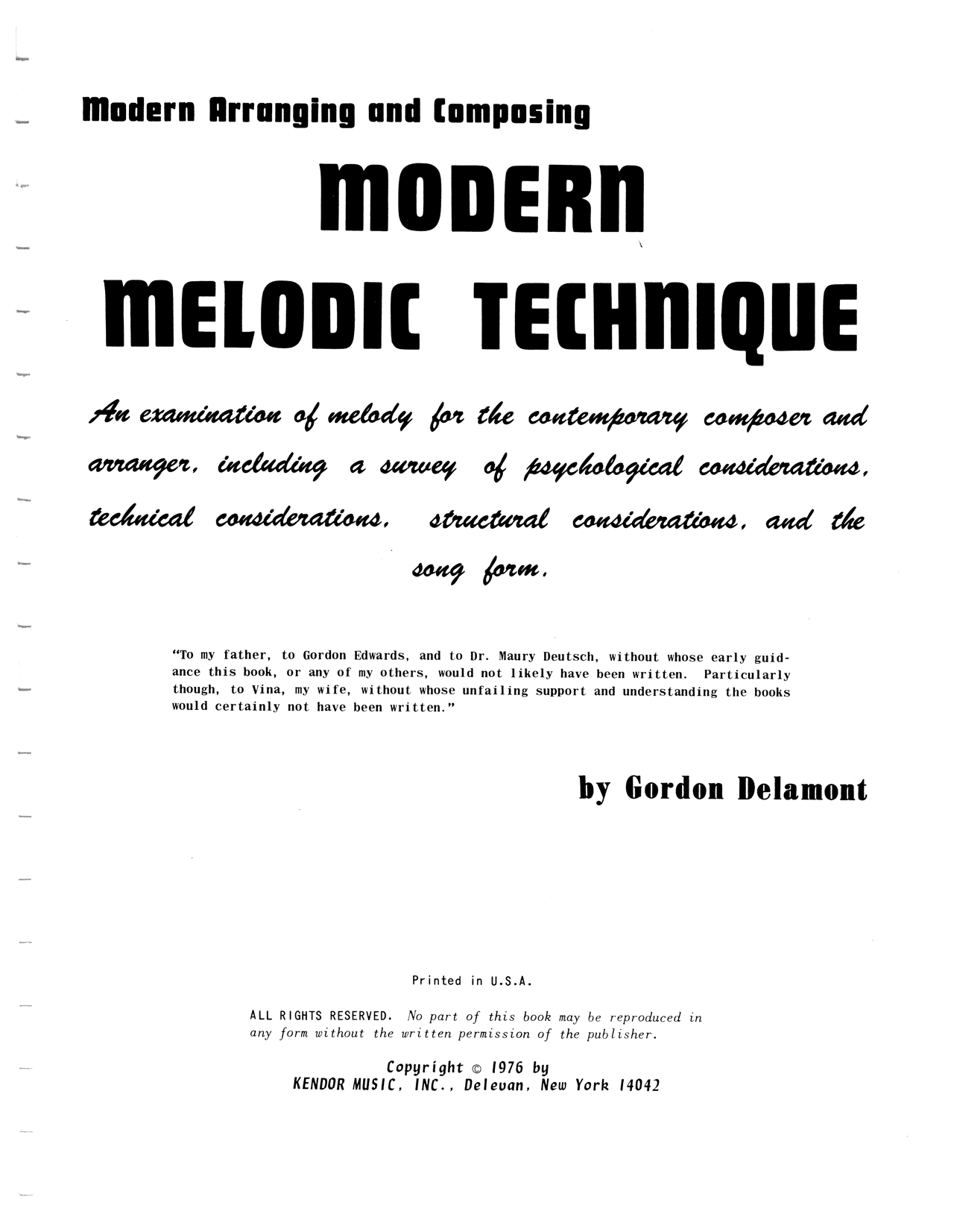 Modern Melodic Technique sheet music
