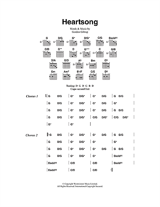 Gordon Giltrap Heartsong Sheet Music Notes & Chords for Lyrics & Chords - Download or Print PDF