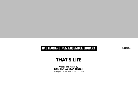 Preview Gordon Goodwin That's Life - Conductor Score (Full Score) Standards sheet music, notes and chords for Jazz Ensemble, SKU: 296517 That's Life - Conductor Score (Full Score) sheet music