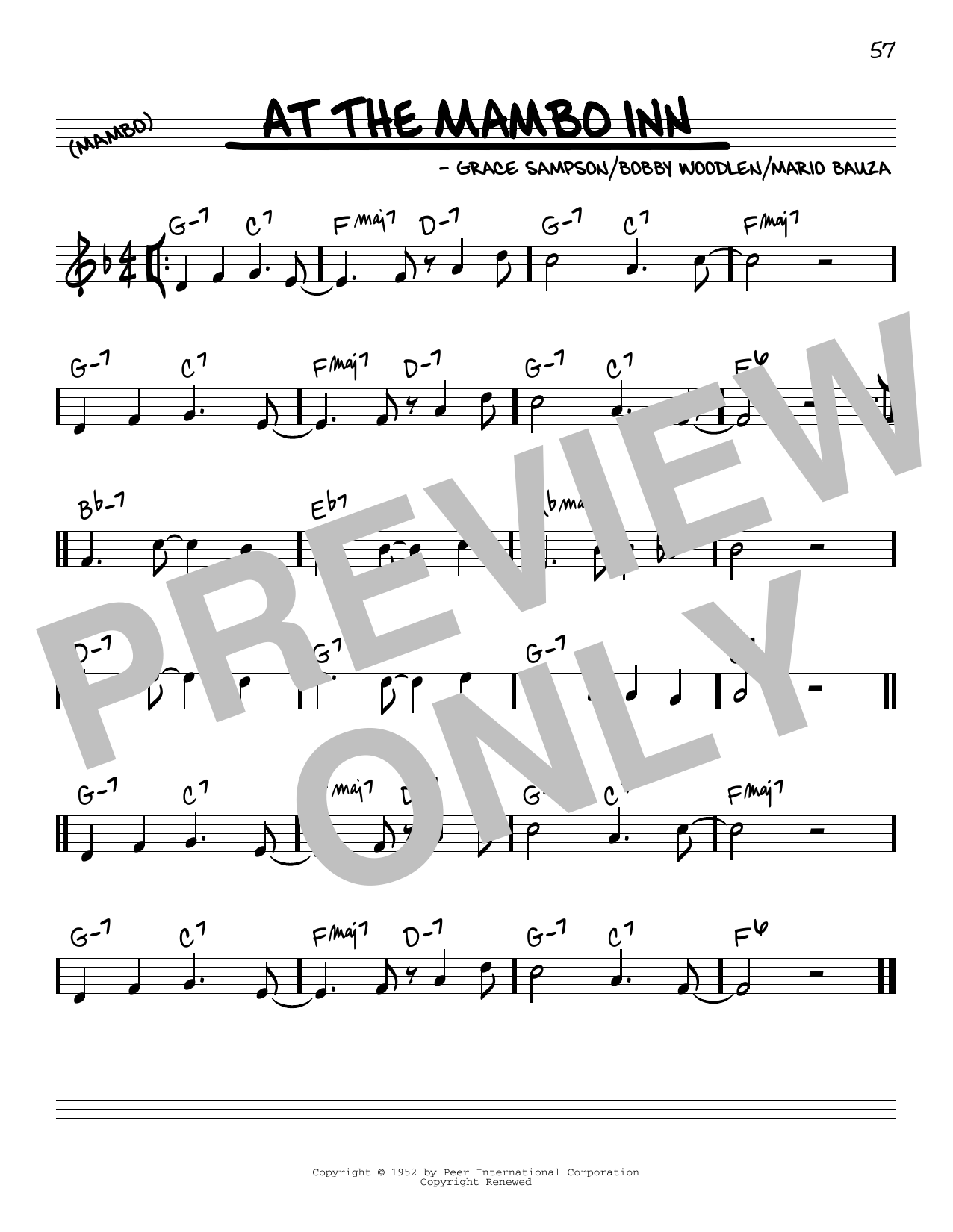 Grace Sampson At The Mambo Inn Sheet Music Notes & Chords for Real Book - Melody & Chords - C Instruments - Download or Print PDF