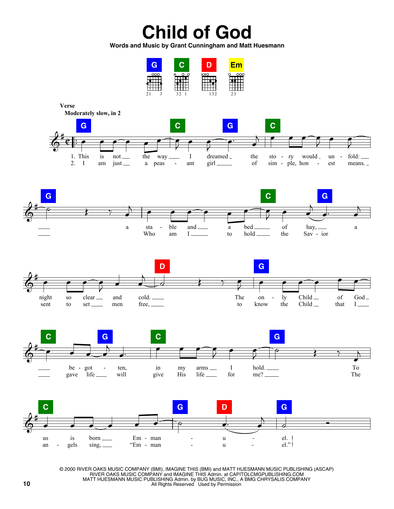 Grant Cunningham and Matt Huesmann Child Of God Sheet Music Notes & Chords for Chord Buddy - Download or Print PDF