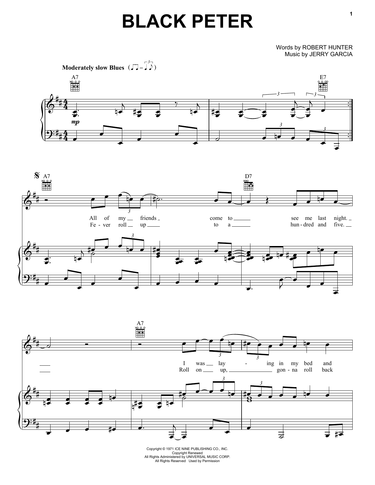Grateful Dead Black Peter Sheet Music Notes & Chords for Lyrics & Chords - Download or Print PDF Grateful Dead Black Peter Sheet Music Notes & Chords for Lyrics & Chords - Download or Print PDF