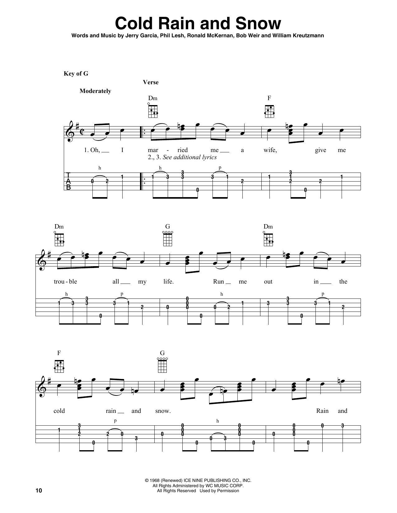 Grateful Dead Cold Rain And Snow (arr. Fred Sokolow) Sheet Music Notes & Chords for Banjo Tab - Download or Print PDF