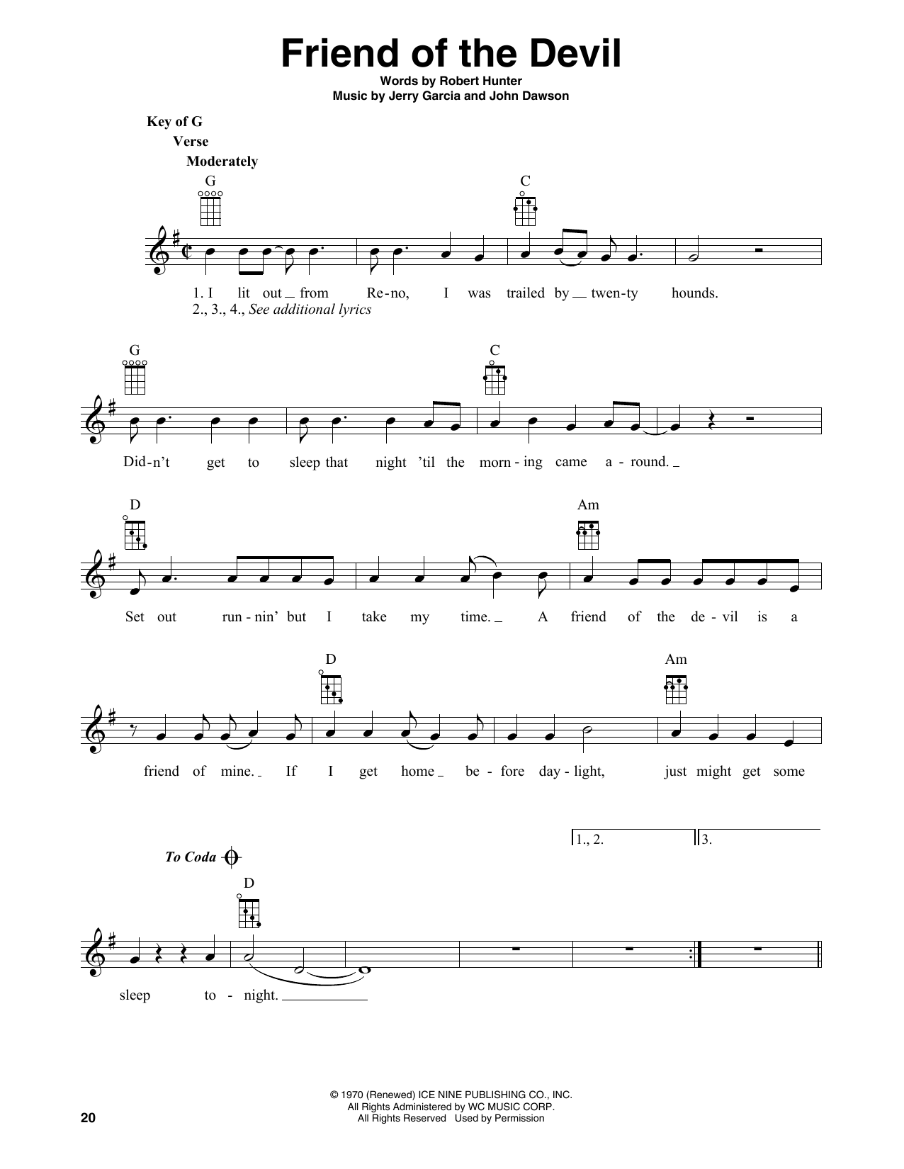 Grateful Dead Friend Of The Devil (arr. Fred Sokolow) Sheet Music Notes & Chords for Banjo Tab - Download or Print PDF