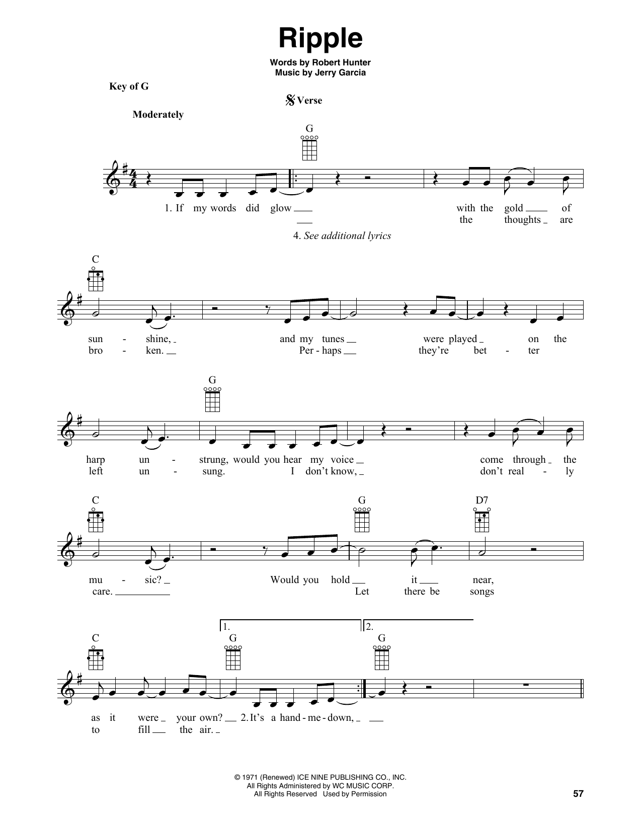 Grateful Dead Ripple (arr. Fred Sokolow) Sheet Music Notes & Chords for Banjo Tab - Download or Print PDF