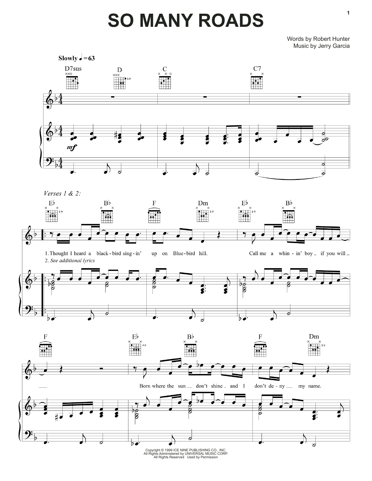 Grateful Dead So Many Roads Sheet Music Notes & Chords for Piano, Vocal & Guitar (Right-Hand Melody) - Download or Print PDF Grateful Dead So Many Roads Sheet Music Notes & Chords for Piano, Vocal & Guitar (Right-Hand Melody) - Download or Print PDF