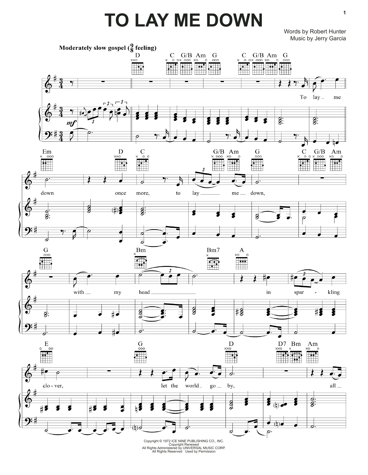 Grateful Dead To Lay Me Down Sheet Music Notes & Chords for Piano, Vocal & Guitar (Right-Hand Melody) - Download or Print PDF Grateful Dead To Lay Me Down Sheet Music Notes & Chords for Piano, Vocal & Guitar (Right-Hand Melody) - Download or Print PDF