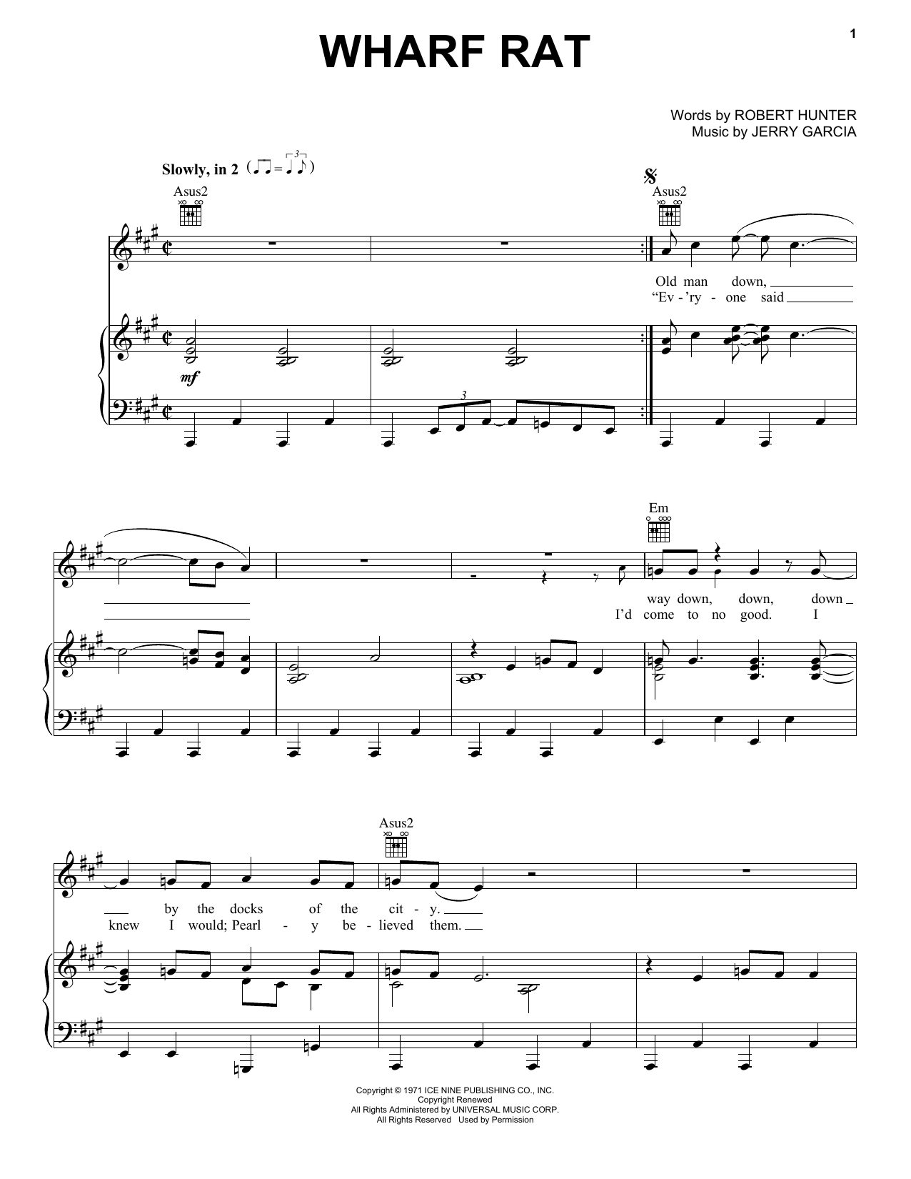 Grateful Dead Wharf Rat Sheet Music Notes & Chords for Piano, Vocal & Guitar (Right-Hand Melody) - Download or Print PDF Grateful Dead Wharf Rat Sheet Music Notes & Chords for Piano, Vocal & Guitar (Right-Hand Melody) - Download or Print PDF