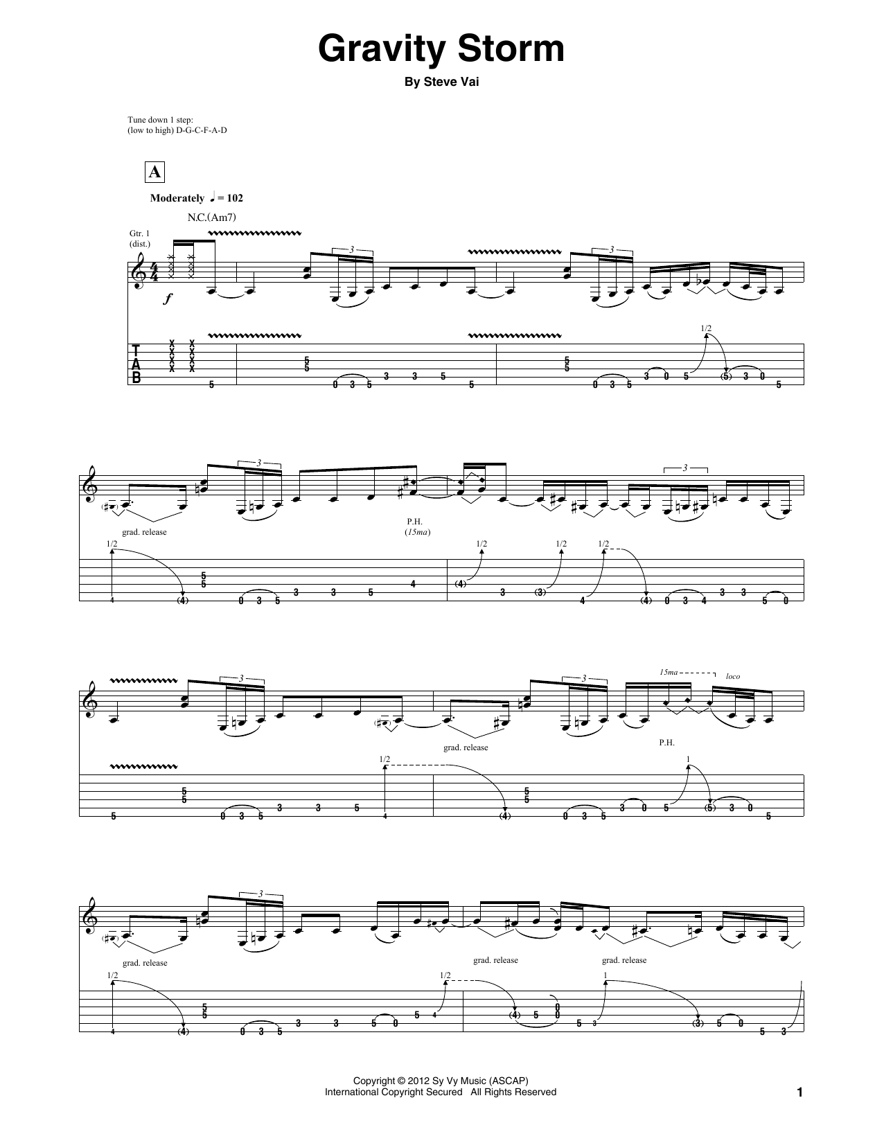 Preview Steve Vai Gravity Storm Rock sheet music, notes and chords for Guitar Tab, SKU: 454185 sheet music, piano notes, chords, guitar tabs, score, transpose, transcribe, how to play, guide, download, learn, tutorial, progression, song, artist, awards, billboard, mtv, vh1, tour, single, album, release