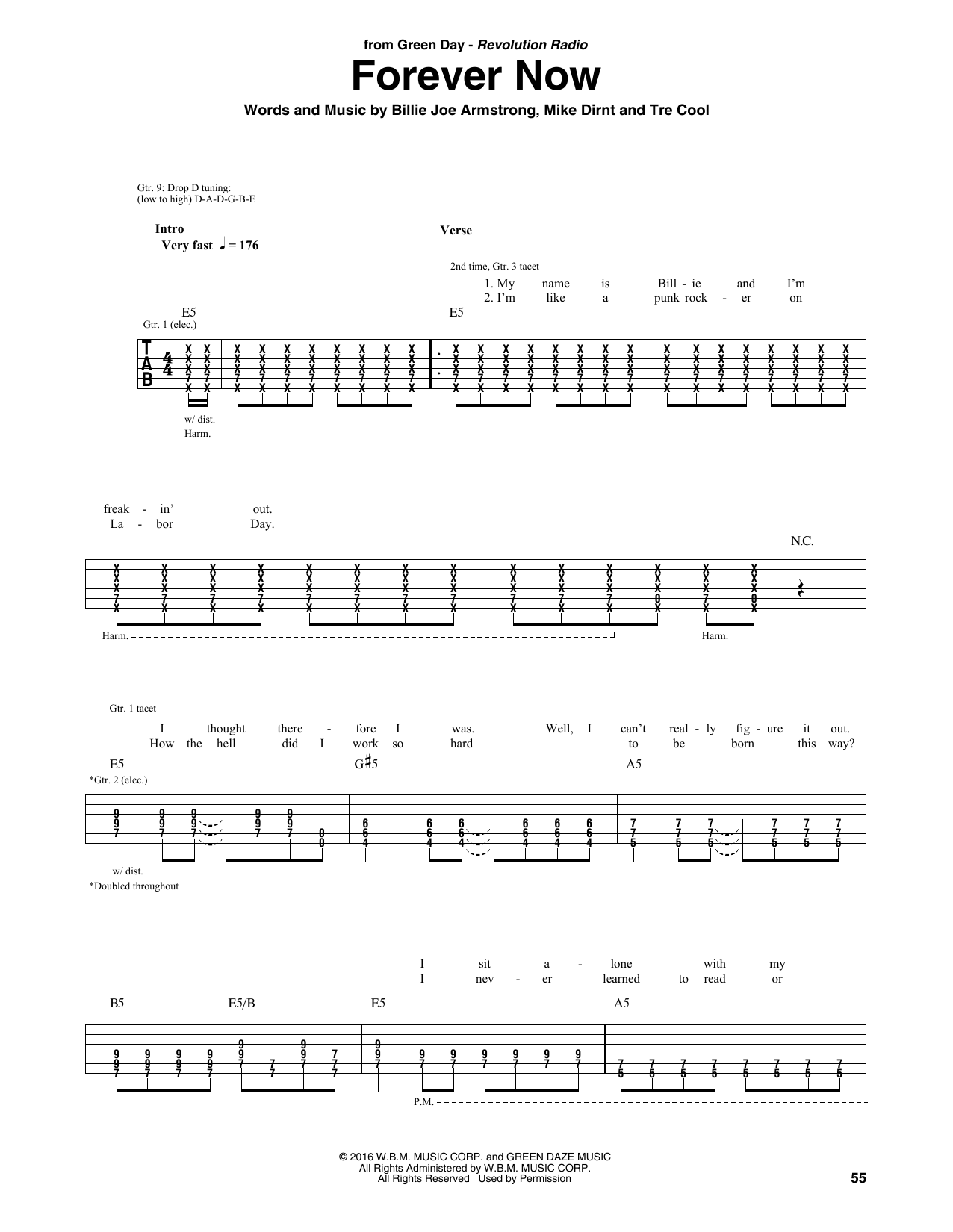 Green Day Forever Now Sheet Music Notes & Chords for Guitar Tab - Download or Print PDF