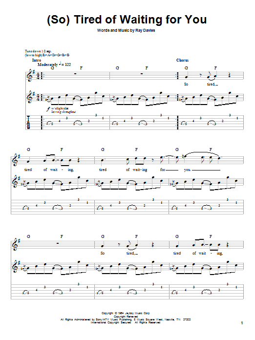 Green Day So Tired Of Waiting For You Sheet Music Download Pdf Score 27735