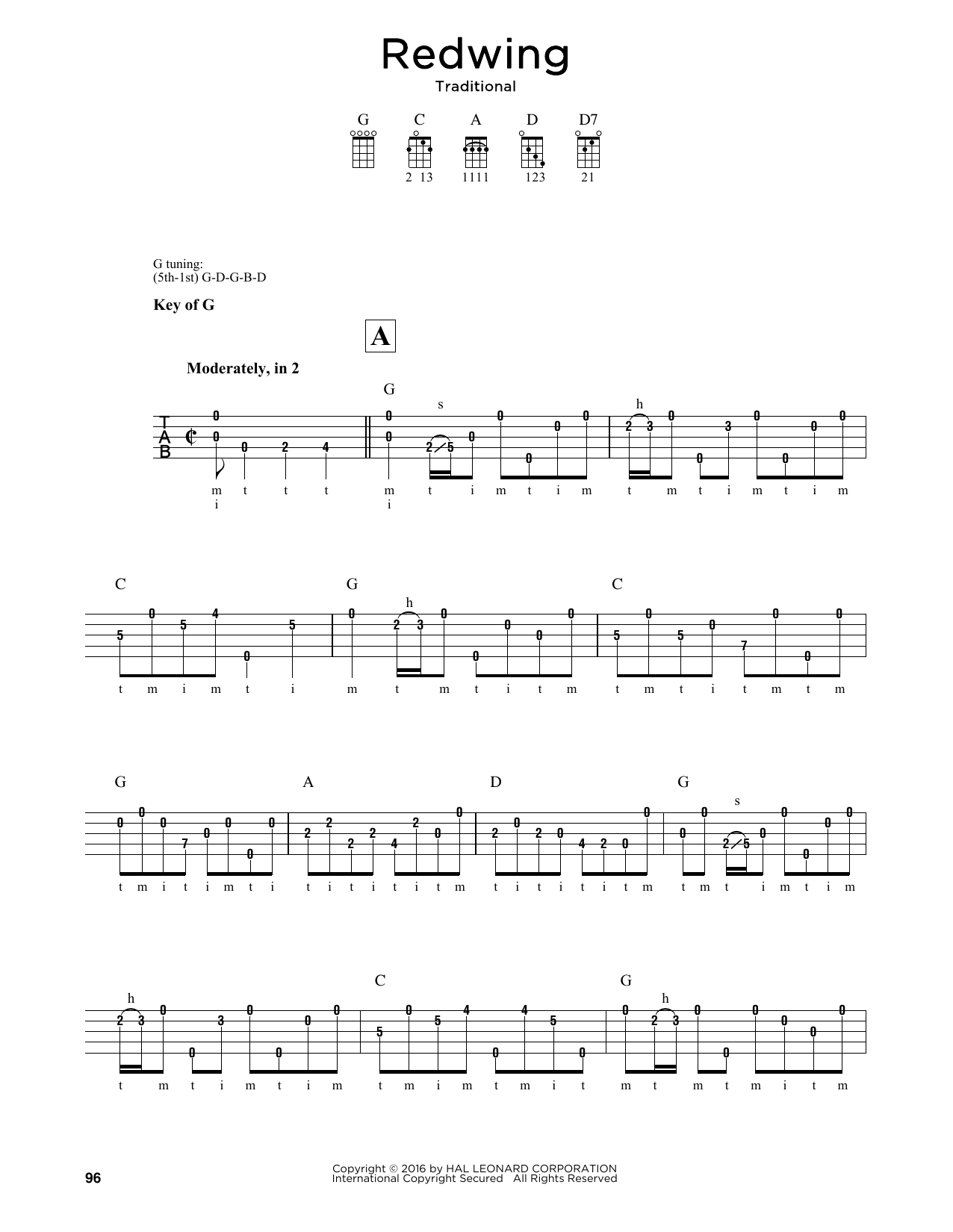 Greg Cahill Redwing Sheet Music Notes & Chords for Banjo - Download or Print PDF
