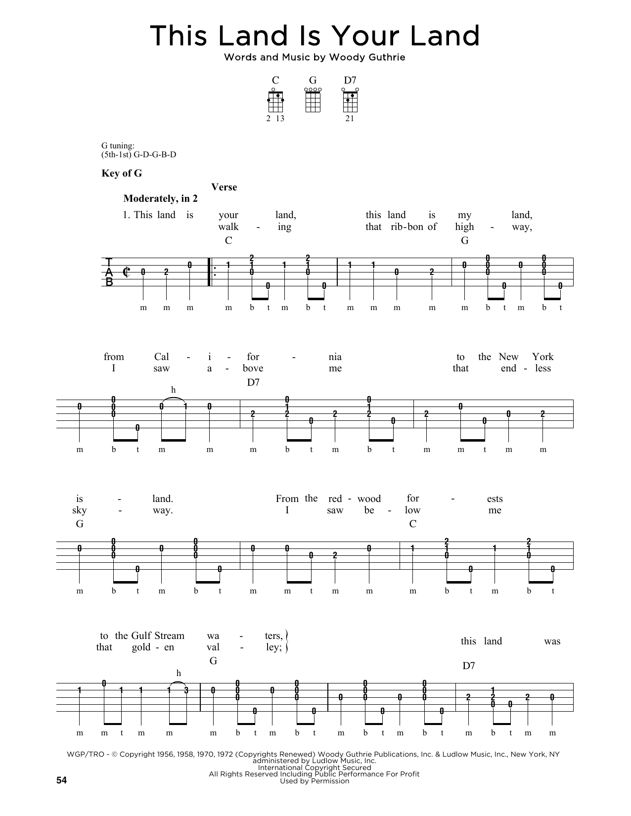 Greg Cahill This Land Is Your Land Sheet Music Notes & Chords for Banjo - Download or Print PDF