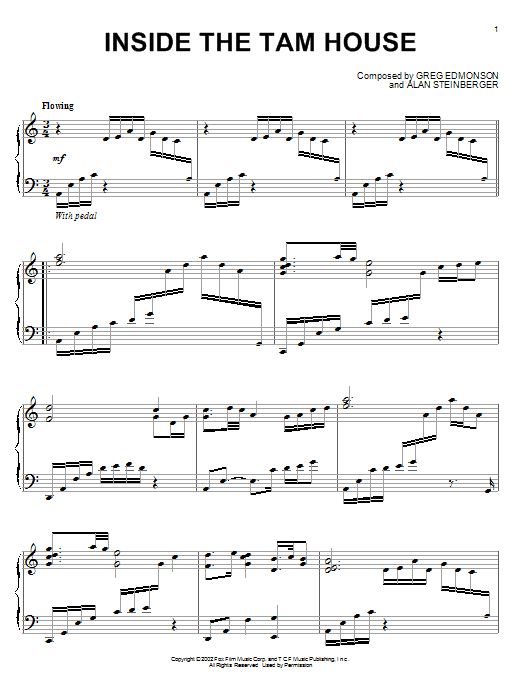 Greg Edmonson Inside The Tam House Sheet Music Notes & Chords for Piano - Download or Print PDF