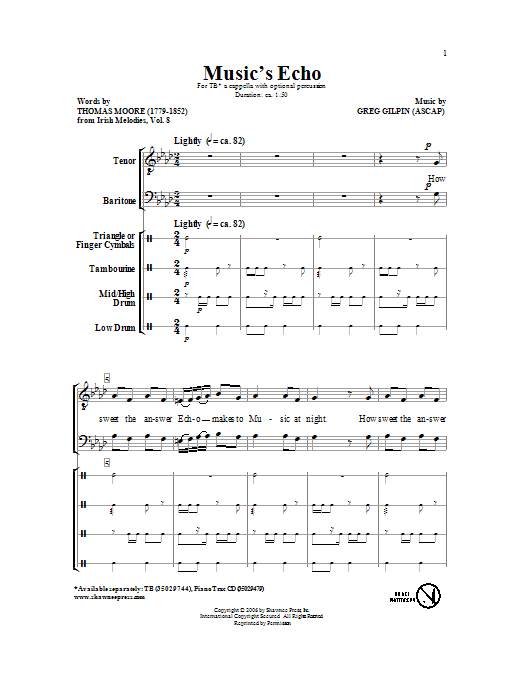 Greg Gilpin Music's Echo Sheet Music Notes & Chords for TB - Download or Print PDF