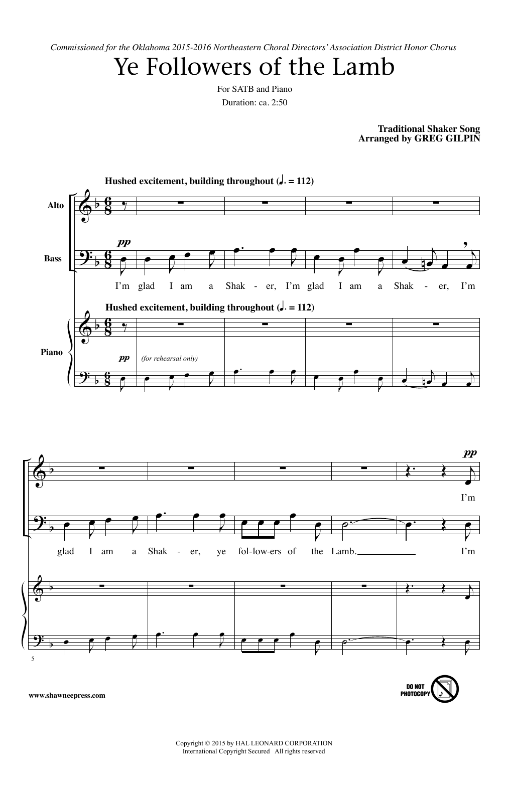 Greg Gilpin Ye Followers Of The Lamb Sheet Music Notes & Chords for SATB - Download or Print PDF