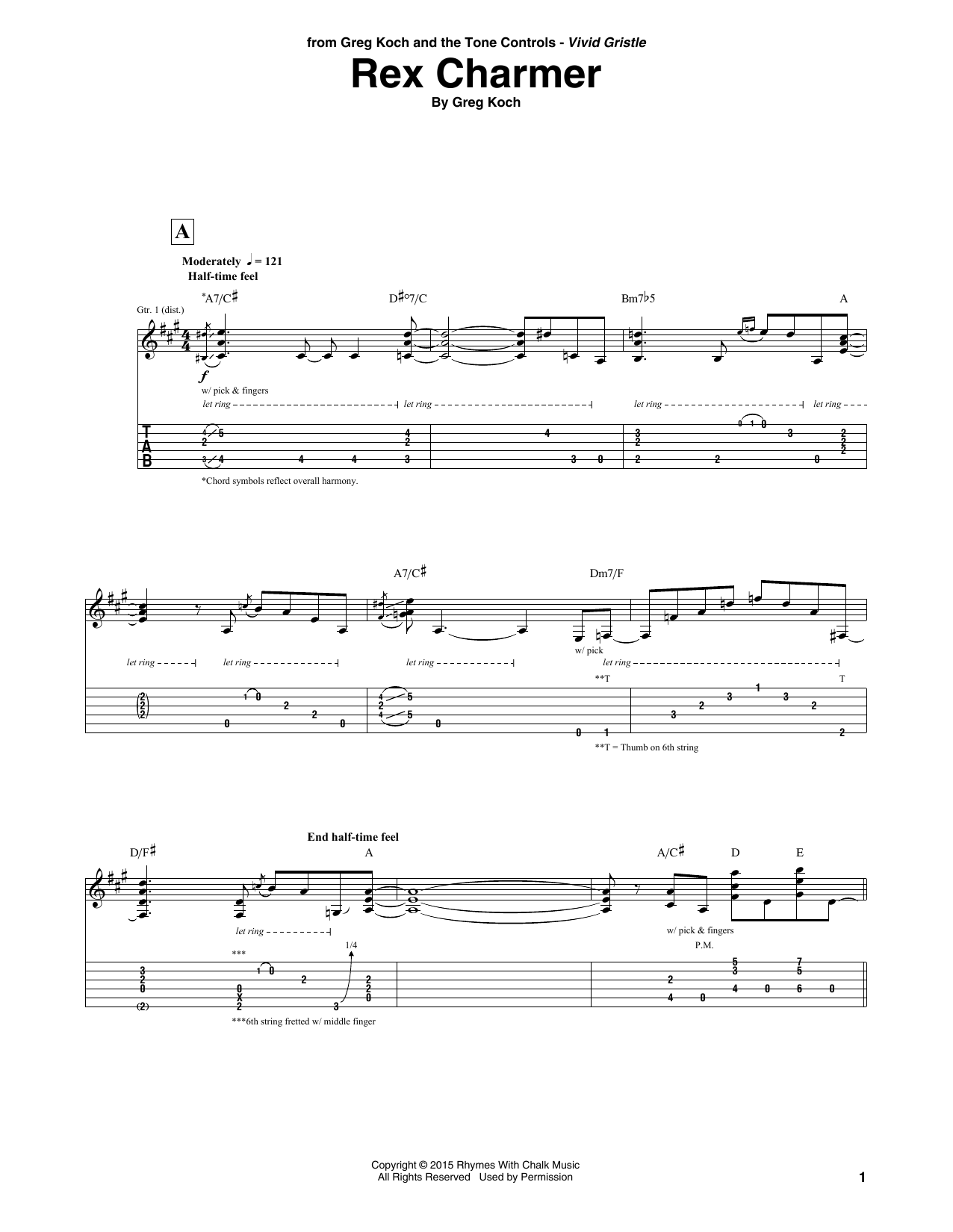 Greg Koch Rex Charmer Sheet Music Notes & Chords for Guitar Tab - Download or Print PDF