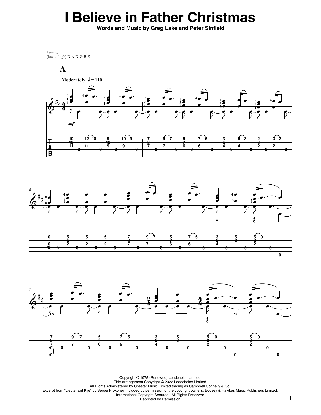Greg Lake I Believe In Father Christmas (arr. David Jaggs) Sheet Music Notes & Chords for Solo Guitar - Download or Print PDF