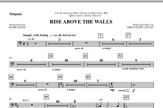Rise Above The Walls - Timpani sheet music