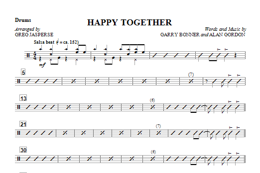 Happy Together - Drum (Opt. Set) sheet music