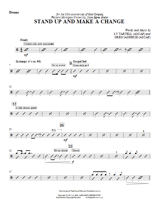 Stand Up And Make A Change - Drum (Opt. Set) sheet music