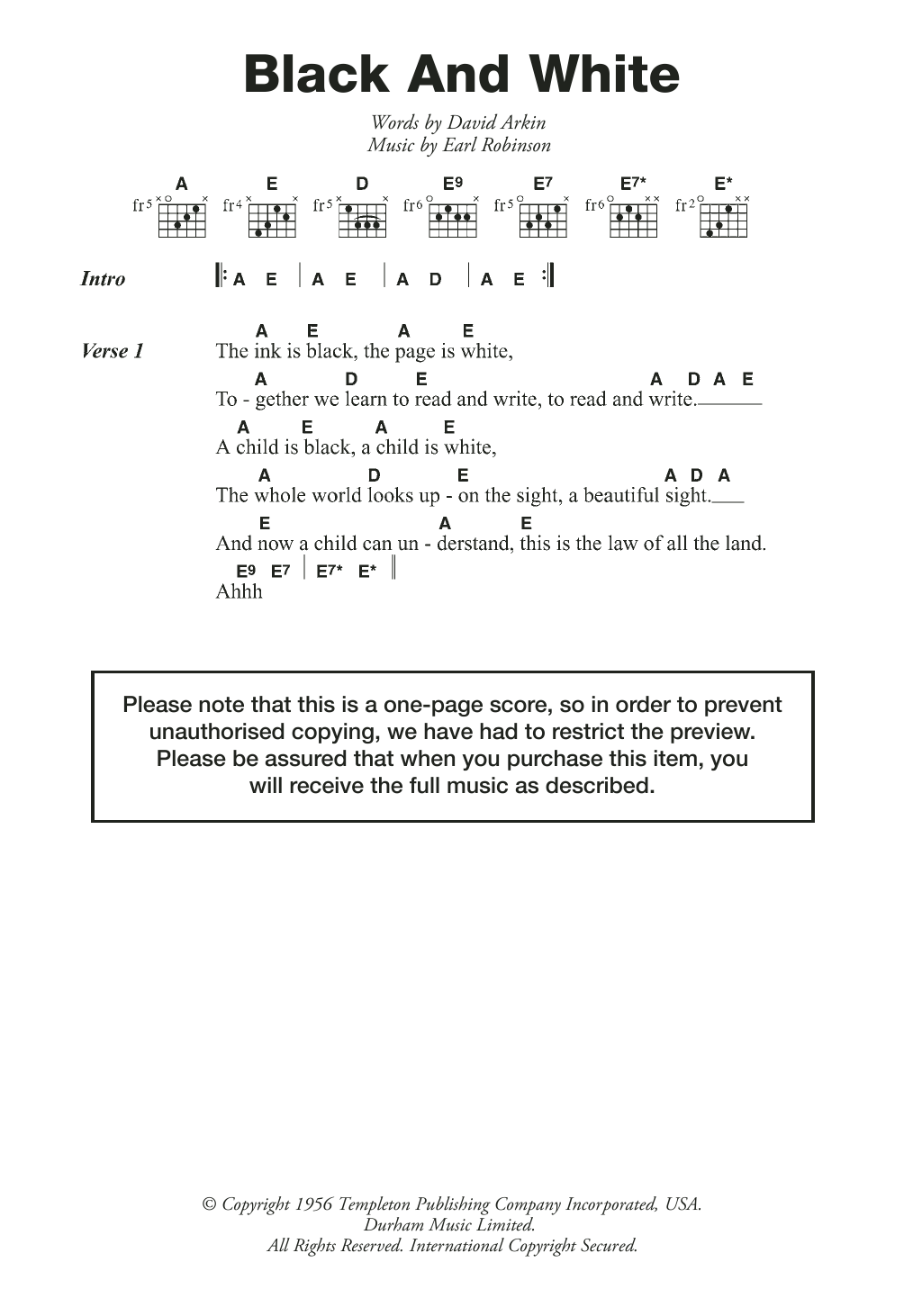 Greyhound Black And White Sheet Music Notes & Chords for Lyrics & Chords - Download or Print PDF