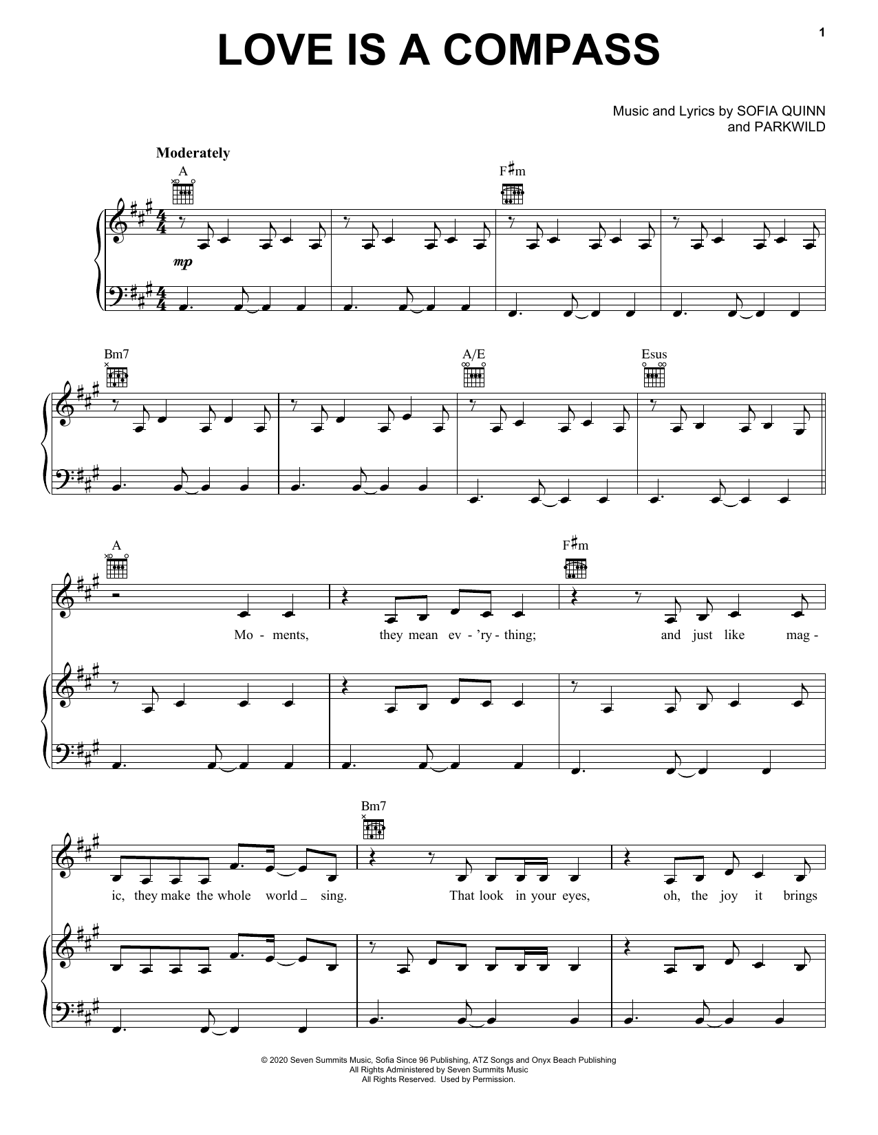 Griff Love Is A Compass (Disney supporting Make-A-Wish) Sheet Music Notes & Chords for Piano, Vocal & Guitar (Right-Hand Melody) - Download or Print PDF