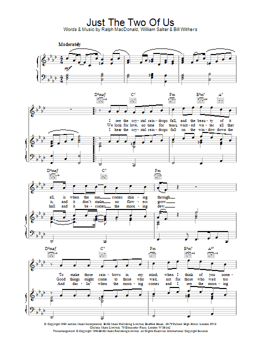 Bill Withers Just The Two Of Us Sheet Music Notes & Chords for Alto Saxophone - Download or Print PDF