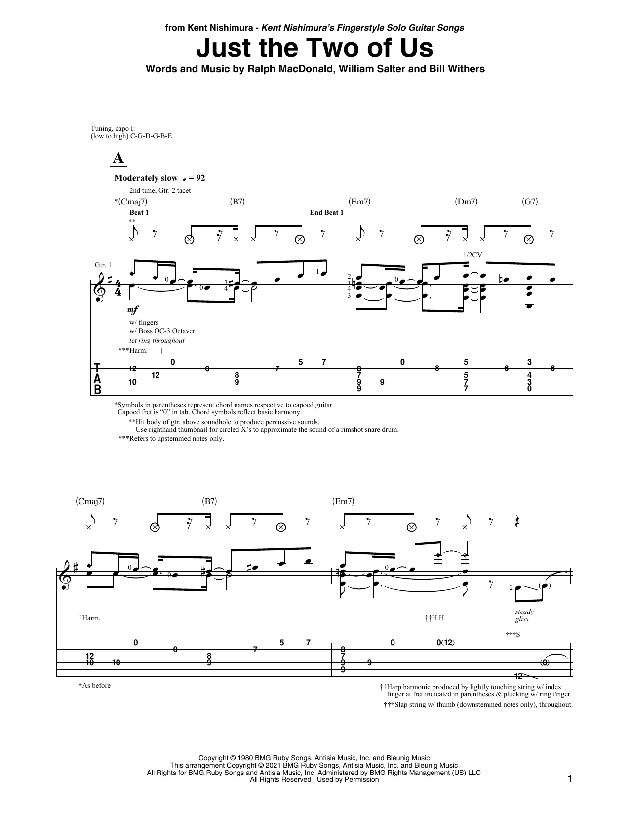 Grover Washington Jr. with Bill Withers Just The Two Of Us Sheet Music Notes & Chords for Solo Guitar - Download or Print PDF